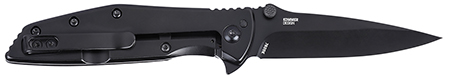 CRKT 7600K SLAG  EDC 2.95" Folding Plain Black Oxide D2 Steel Blade, Black Stainless Steel Handle