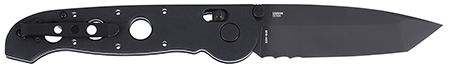 CRKT M1614XK M16 14Xk 3.97" Folding Tanto Part Serrated Black TiNi D2 Steel Blade, Black Grivory Handle
