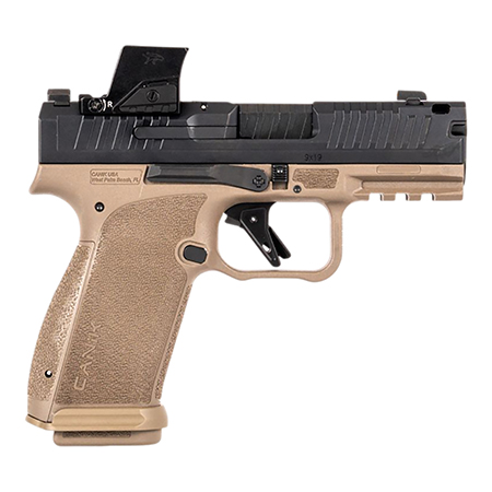 Canik HG8328BDVN Mete MC9 Prime w/Optic Sub-Compact Frame 9mm Luger 17+1 3.64" Black Black Steel Serrated Slide, Flat Dark Earth Polymer Frame w/Picatinny Rail, Textured Grip, MeCanik M04 Red Dot