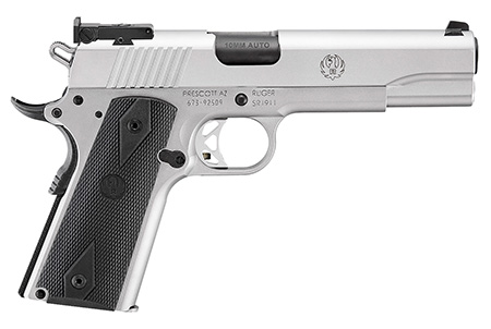 Ruger 6739 SR1911 Target 10mm Auto 8+1 5" Black Bull Barrel, Serrated Stainless Steel Slide, Stainless Steel Frame w/Beavertail, Black Rubber Grip