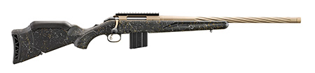 Ruger 46998 American II Prairie Full Size 22 ARC 10+1 20" Smoked Bronze Cerakote Spiral Fluted Threaded Barrel  &  Alloy Steel Receiver w/Picatinny Rail, Black Splatter Adj LOP Synthetic Stock