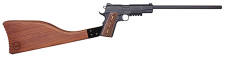 Iver Johnson Arms 1911CARBINEG2 1911 Gen2 Carbine 45 ACP 8+1 16" Black Oxide Barrel, Black QPQ Steel Receiver, Walnut Removable Walnut Stock  &  Dymondwood Engraved w/Logo Grip