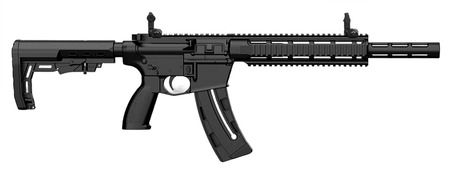 Retay USA RA1522BLKQUAD RA1522 22 LR 25+1 18" Black Chrome Threaded Barrel, Black Polymer Receiver w/Picatinny Rail, Quad Picatinny Rail Handguard, Black Adjustable Polymer Stock, Black Polymer Grip