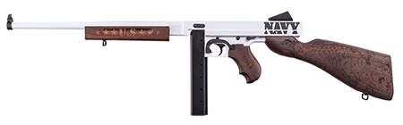 Thompson TM1C5 Navy 250th Anniversary 45 ACP 30+1 16.50" Arctic White  &  Savage Stainless Cerakote Arctic Steel Barrel  &  Receiver, Engraved Walnut Fixed Stock, Engraved Wood Grip