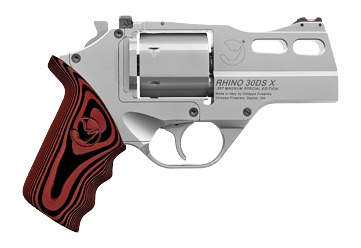 Chiappa Firearms 340353 Rhino 30DSX 357 Mag 6 Shot 3" Stainless Steel Barrel  &  Cylinder, Stainless Alloy Frame, Black/Red G10 Grip