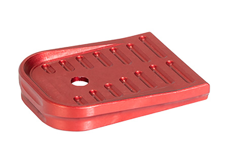 Timber Creek Outdoors GL43XMFPR Glock 43X Magazine Floor Plate Red Aluminum