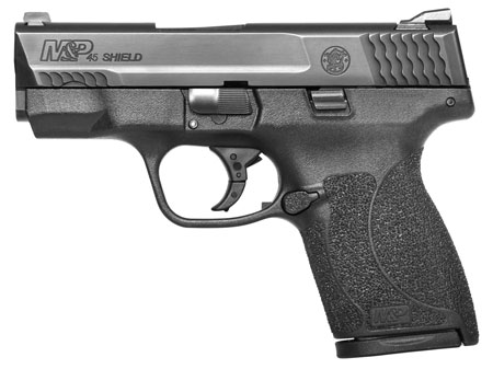 Smith  &  Wesson LE 11726 M & P 45 Shield Double 45 Automatic Colt Pistol (ACP) 3.3" 6+1/7+1 Black Polymer Grip Black Stainless Steel