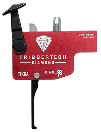 TriggerTech TI0SRB02TNF Diamond  Black/Red Flat Lever Fits Tikka Right Hand