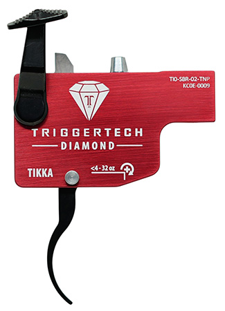 TriggerTech TILSRB02TNP Diamond  Black/Red Curved Lever Fits Tikka Left Hand