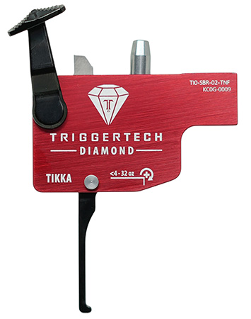 TriggerTech TILSRB02TNF Diamond  Black/Red Flat Lever Fits Tikka Left Hand