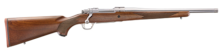 Ruger 67105 Hawkeye Hunter 6.5 Creedmoor 4+1 16.60" Satin Threaded Barrel, Satin Stainless Steel Receiver w/Integral Scope Mount, American Walnut Fixed Stock, Right Hand