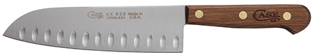 Case 07322 Santoku  7" Fixed Plain Mirror Polished Tru-Sharp SS Blade, Walnut Handle