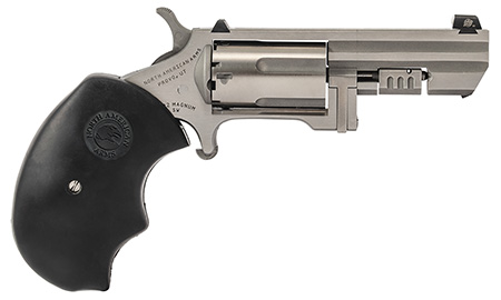 North American Arms RECLUSE Swing Out Recluse 22 Mag 5 Shot 2" Stainless Steel Barrel, Cylinder  &  Frame, Oversized Rubber Grip, Exposed Hammer
