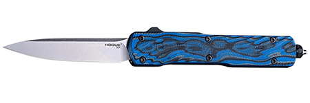 Hogue 34873 Counterstrike  3.35" OTF Drop Point Plain Stone Tumbled CPM 20V SS Blade, G-Mascus Blue Aluminum/G10 Handle
