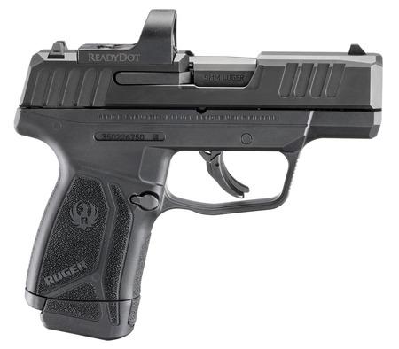 Ruger 3523 Max-9 w/Optic Compact 9mm Luger 12+1 3.20" Black Oxide Alloy Steel Barrel  &  Serrated w/Optic Slide, Black Polymer Frame, Textured Grip, Ruger ReadyDot Micro Reflex Sight, Shield RMSc/JPoint