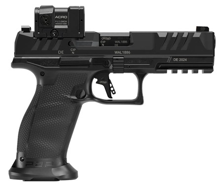 Walther Arms 2880091PRO PDP Pro ACRO Full Size 9mm Luger 10+1 4.50" Black Polygonal Rifled Barrel, Black Serrated w/Optic Slide, Black Polymer Frame w/Picatinny Rail, Textured Polymer Grip, Aimpoint A