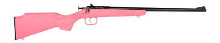 Crickett KSA2341 My First Rifle Gen2 22 LR 1rd 16.13" Blued Single Shot Barrel, Drilled  &  Tapped Receiver, Pink w/Gold Webbing Fixed Synthetic Stock