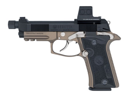 Langdon Tactical Tech 80X32BCBREZF Beretta Cheetah 80X Micro-Compact 32 ACP 13+1 4.40" Black Threaded Barrel, Black Nitride Carbon Steel Optic Ready/Serrated Slide, Black Cerakote Aluminum Frame w/Pic
