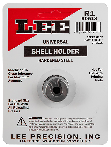 Lee Precision 90518 Shell Holder Universal  #1R 38 Short  &  Long Colt / 38 Special / 357 Mag