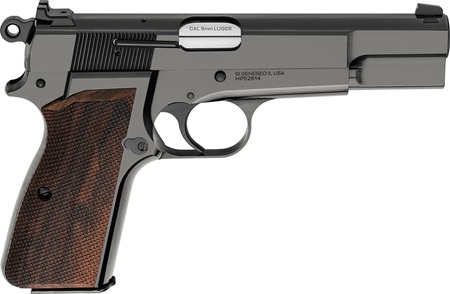 Springfield Armory  SA-35  9mm Luger 15+1 4.70" Stainless Barrel, Polished Blue Cerakote Carbon Steel Serrated Slide  &  Frame, Checkered Walnut Grip