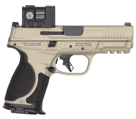 Smith  &  Wesson 14634 M & P9 M2.0 Spec VI Bundle 9mm Luger 15+1 4" Black Armornite Ported Barrel, Champagne Cerakote Stainless Steel Ported/Serrated w/Optic Slide  &   Aluminum Frame w/Picatinny Rail, Inte