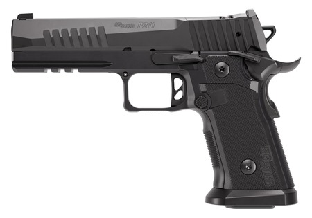 Sig Sauer 211F9GT510 P211 GT5 Full Size 9mm Luger 10+1 5" Black Barrel, Black Nitron Stainless Steel Optic Ready/Serrated Slide  &  Frame w/Beavertail  &  Picatinny Rail, G10 Grip Panels, SIGLOC-PRO Footp