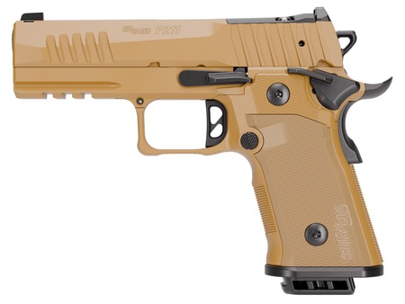 Sig Sauer 211CA9GT4COY P211 GT4 Carry 9mm Luger 21+1 4.20" Black Barrel, Coyote Cerakote Stainless Steel Optic Ready/Serrated Slide  &  Stainless Steel Frame w/Beavertail  &  Picatinny Rail, G10 Grip Pane