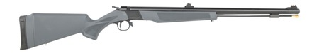 CVA PR2119 Wolf  50 Cal 24" Blued Single Shot Barrel, Blued Drilled  &  Tapped Steel Receiver, Adjustable Stealth Gray Synthetic Stock