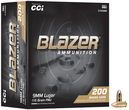 CCI 51992BB  BLAZER BRASS  9MM  115GR  200/5