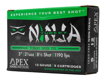 APEX AMMO NINJA3     12G 3    2-1/4 8.5       5/10