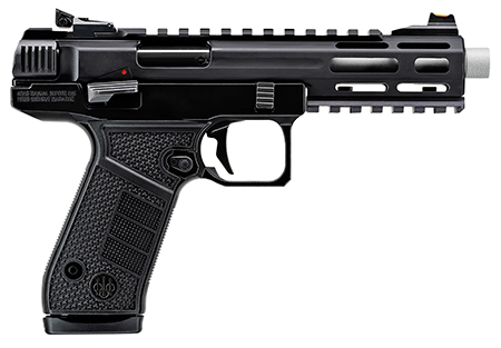 Beretta USA JB22TACMET10 B Series Jaguar Tac Full Size 22 LR 10+1 5.25" Stainless Threaded Barrel w/M-LOK Barrel Shroud, Black Picatinny Rail Slide, Black Metal Frame w/Picatinny Rail, Interchangeable