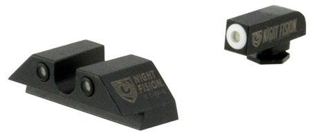Night Fision GLK001007WGZ Tritium Night Sights For Glock  Green Tritium White Outline Front Sight- Green Tritium Black Outline Rear Sight Glock 17/17L/19/22
