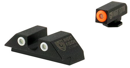 Night Fision GLK003007OGZ Tritium Night Sights For Glock  Green Tritium Orange Outline Front Sight- Green Tritium White Outline Rear Sight Glock 42/43/43X