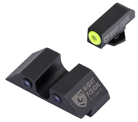 Night Fision GLK003007YGZ Tritium Night Sights For Glock  Green Tritium Yellow Outline Front Sight- Green Tritium Black Outline Rear Sight Glock 42/43/43X