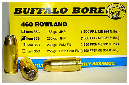 Buffalo Bore Ammunition 35B20 Personal Defense Strictly Business 460Rowland 230gr Jacket Hollow Point 20 Per Box/12 Case