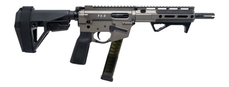 Freedom Ordance FX9P8E-FDE FX9P Elite 9mm Luger 8" Black Nitride Threaded Barrel, Flat Dark Earth Anodized Aluminum Receiver w/Picatinny Rail, M-LOK Handguard, Black Polymer SB Tactical SBA5 Brace, Bl