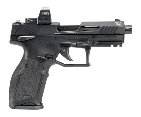 Taurus 1-2TX22P141-10RD TX22 w/Optic Full Size 22 LR 10+1 4.60" Matte Black Threaded Barrel, Black Hard Coat Anodized Serrated w/Optic Slide, Black Polymer Frame w/Picatinny Rail, Textured Grip, Shiel