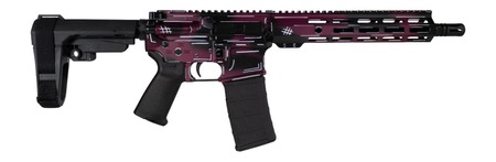 Shark Coast Tactical SCC07053ANBCHY-P Anime-15 5.56 NATO 30+1 10.50" Black Nitride Threaded Barrel, Black Cherry Cerakote Aluminum Receiver w/Picatinny Rail, Polymer SB Tactical SBA3 Brace, Magpul MOE