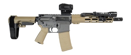 Shark Coast Tactical SCC06865TW300-P Tumbleweed Bundle 300 Blackout 30+1 10" Threaded Barrel, Aluminum Receiver w/Picatinny Rail, M-LOK Handguard, Polymer SB Tactical SBA3 Brace, Streamlight ProTac Ra