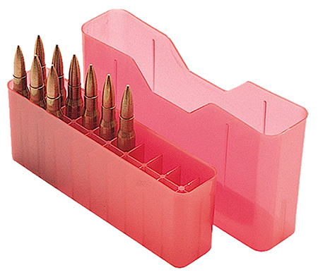 MTM Case-Gard J20XS29 Slip-Top Ammo Box  Multi-Caliber Clear Red Polypropylene 20rd