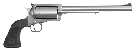 Magnum Research BFR444M BFR Long Cylinder Large Frame 444 Marlin 5 Shot, 10" Brushed Stainless Steel Barrel, Cylinder  &  Frame, Black Hogue Rubber Grip, Exposed Hammer