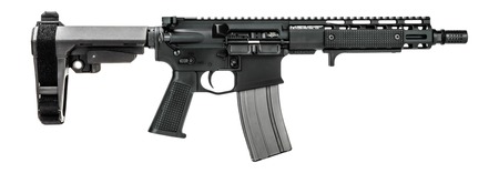Griffin Armament MK2PSD223W95P-W MK2 PSD 223 Wylde 9.50" Threaded Barrel, Black Anodized Aluminum Receiver w/Picatinny Rail, M-LOK Handguard, Black Polymer SBA3 Brace, Black A3 Grip, Ambidextrous