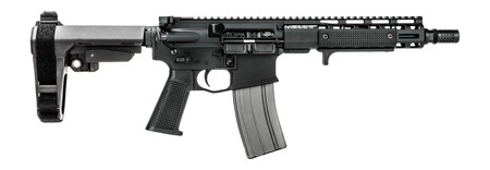 Griffin Armament MK2PSD30095P-W MK2 PSD 300 Blackout 9.50" Threaded Barrel, Black Anodized Aluminum Receiver w/Picatinny Rail, M-LOK Handguard, Black Polymer SBA3 Brace, Black A3 Grip, Ambidextrous