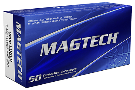 Magtech 9C Range/Training  9mmLuger 115gr Jacketed Hollow Point 50 Per Box/20 Case