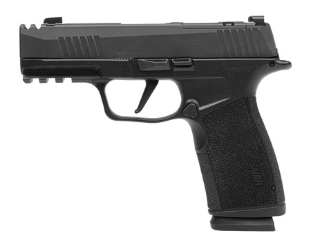 Sig Sauer 365XCA-9-COMP-MS-10 P365 XMacro COMP Compact 9mm Luger 10+1 3.10" Carbon Steel Barrel, Black Nitron Integrated Compensator/Optic Ready/Serrated Stainless Steel Slide  &  Stainless Steel Frame
