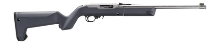 Ruger 32016 10/22 Takedown 22 LR 10+1 16.40" Satin Stainless Threaded Barrel, Satin Stainless Stainless Steel Drilled  &  Tapped Receiver, Stealth Gray Magpul Hunter X-22 Backpacker Synthetic Stock