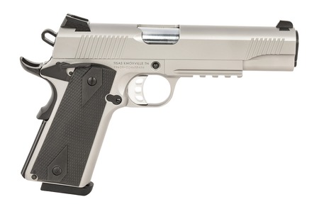 Tisas Arms 10100533 1911 Duty 45 ACP 8+1 5" Stainless Steel Barrel, Serrated Slide  &  Frame w/Picatinny Rail, Black Rubber Grip