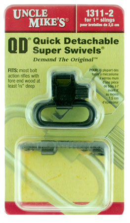 Uncle Mike's 13112 Super Swivel  Quick Detach 115 RGS Tri-Lock Blued 1" Loop for Most Rifles w/Wood Forend
