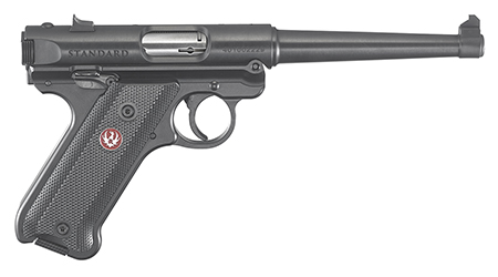 Ruger 40105 Mark IV  22 LR 10+1 6" Satin Stainless Tapered Barrel, Blued Steel Slide  &  Aluminum Frame Checkered Synthetic Grip