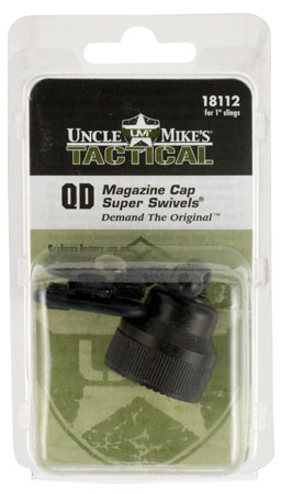Uncle Mike's 18112 Mag Cap Swivel Set made of Steel with Blued Finish, 1" Loop Size  &  Quick Detach Style for Mossberg 590, 835 Includes Two Super Swivels
